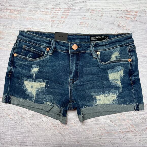 NWT Blank NYC Fulton Roll Up Jean Short Women 25 Dress Down Party Blue Denim NEW - Picture 3 of 14